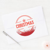 Vrolijk kerstfeest ronde sticker (Envelop)