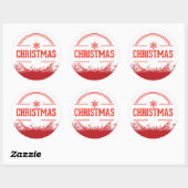 Vrolijk kerstfeest ronde sticker (Vel)