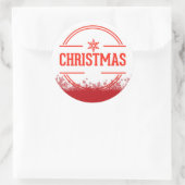 Vrolijk kerstfeest ronde sticker (Tas)