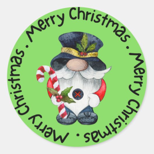 Vrolijk kerstfeest ronde sticker (Voorkant)