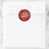 Vrolijk kerstfeest ronde sticker (Tas)