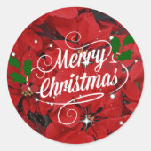 Vrolijk kerstfeest ronde sticker (Voorkant)