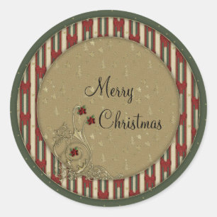 Vrolijk kerstfeest ronde sticker