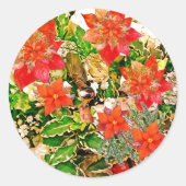 Vrolijk kerstfeest! ronde sticker (Voorkant)