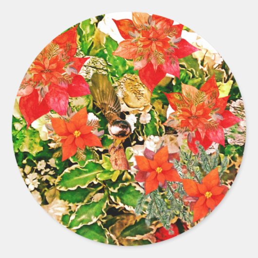 Vrolijk kerstfeest! ronde sticker (Voorkant)