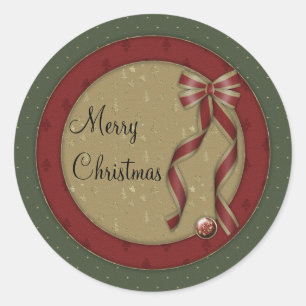 Vrolijk kerstfeest ronde sticker