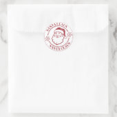 Vrolijk kerstfeest ronde sticker (Tas)