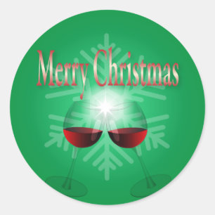 Vrolijk kerstfeest ronde sticker