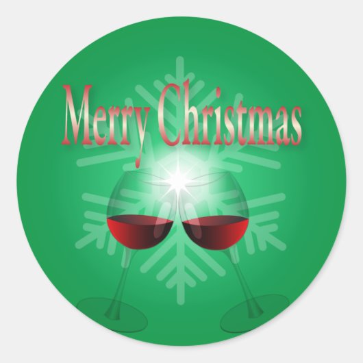 Vrolijk kerstfeest ronde sticker (Voorkant)