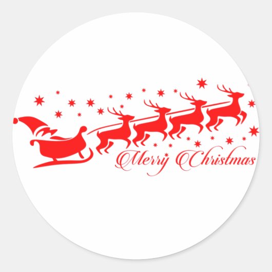 Vrolijk kerstfeest ronde sticker (Voorkant)