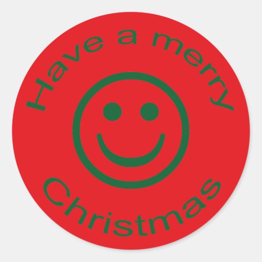 Vrolijk kerstfeest ronde sticker (Voorkant)