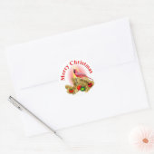 Vrolijk kerstfeest ronde sticker (Envelop)