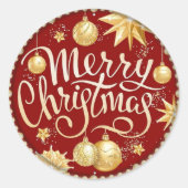 Vrolijk kerstfeest ronde sticker (Voorkant)