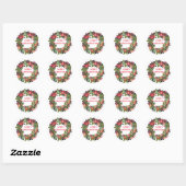 Vrolijk kerstfeest ronde sticker (Vel)