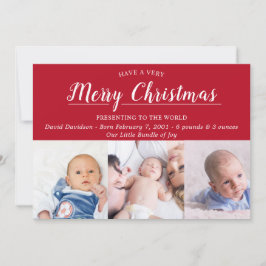 Vrolijk kerstfeest Rood Aankondiging van geboorte 