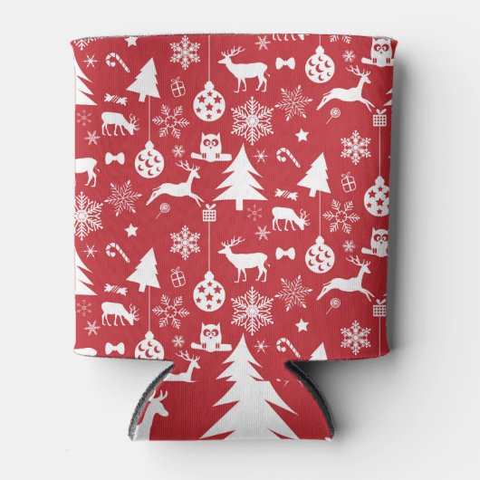 Vrolijk kerstfeest: rood Collectie Blikjeskoeler (Voorkant)