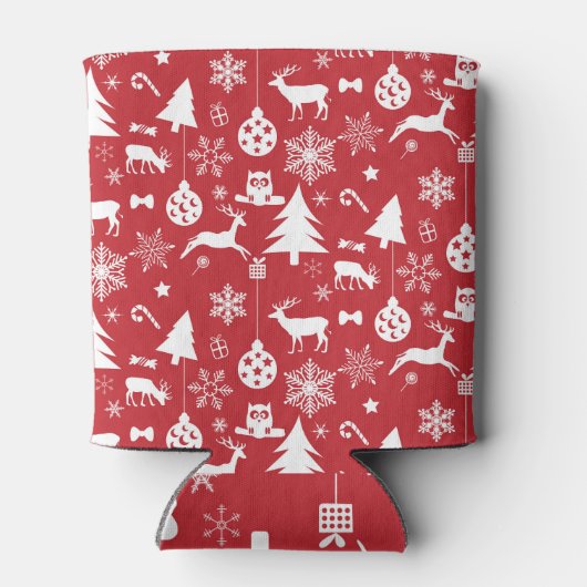 Vrolijk kerstfeest: rood Collectie Blikjeskoeler (Achterkant)