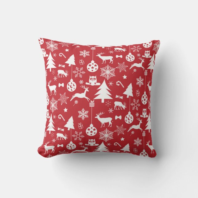 Vrolijk kerstfeest: rood  Collectie Kussen (Voorkant)