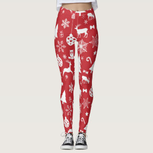 Vrolijk kerstfeest: rood Collectie Leggings