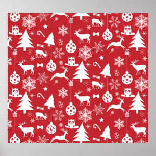 Vrolijk kerstfeest: rood  Collectie Poster