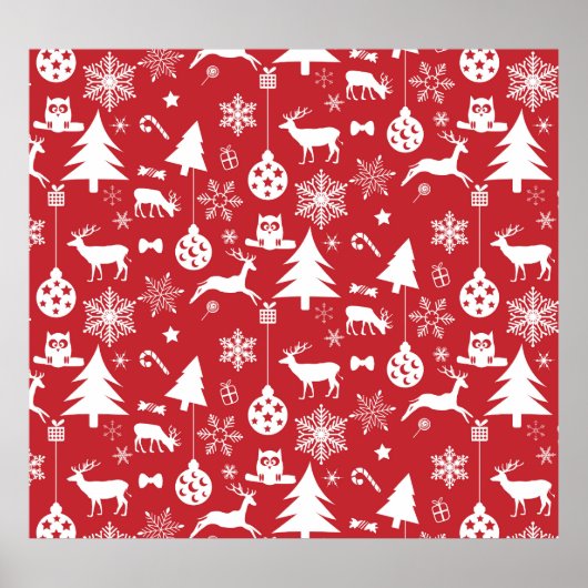 Vrolijk kerstfeest: rood  Collectie Poster (Voorkant)