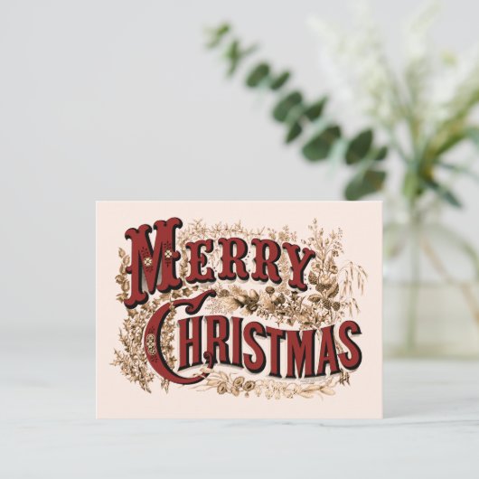 Vrolijk Kerstfeest - Rood en Goud Briefkaart (Staand voorkant)