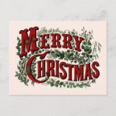 Vrolijk kerstfeest - rood en groen Briefkaart (Voorkant)