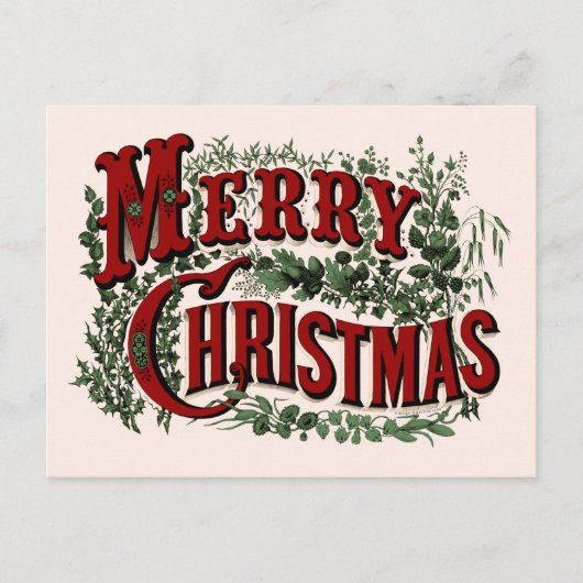 Vrolijk kerstfeest - rood en groen Briefkaart (Voorkant)