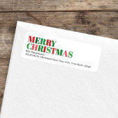 Vrolijk Kerstfeest Rood en Groen Custom Etiket