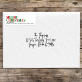 Vrolijk Kerstfeest Rood en Groen Custom Etiket