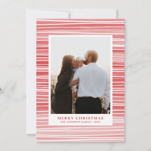 Vrolijk kerstfeest. Rood en roze. Gematigd gestrip Feestdagenkaart (Voorkant)