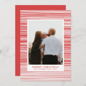 Vrolijk kerstfeest. Rood en roze. Gematigd gestrip Feestdagenkaart (Voorkant / Achterkant)