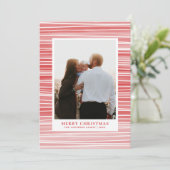 Vrolijk kerstfeest. Rood en roze. Gematigd gestrip Feestdagenkaart (Staand voorkant)