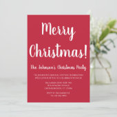 Vrolijk kerstfeest rood en wit kaart (Staand voorkant)