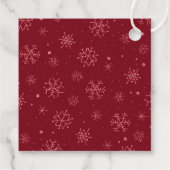 Vrolijk kerstfeest | Rood- en witsneeuwvlokken Bedankjes Labels (Achterkant)