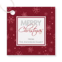 Vrolijk kerstfeest | Rood- en witsneeuwvlokken