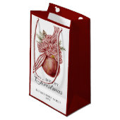 Vrolijk kerstfeest rood gestreept Ornament Klein Cadeauzakje (Voorkant Gekanteld)