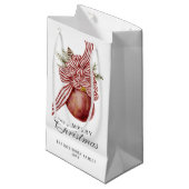 Vrolijk kerstfeest rood gestreept Ornament vakanti Klein Cadeauzakje (Voorkant Gekanteld)