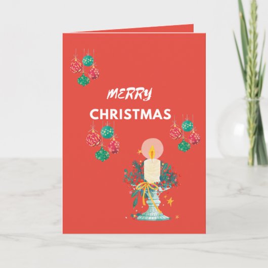 Vrolijk kerstfeest rood gevouwen Kaarten (Voorkant)