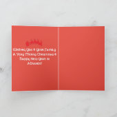 Vrolijk kerstfeest rood gevouwen Kaarten (Binnen)