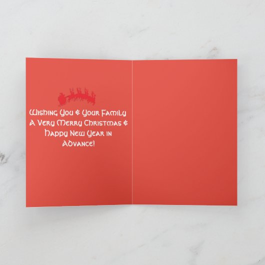 Vrolijk kerstfeest rood gevouwen Kaarten (Binnen)