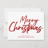 Vrolijk Kerstfeest Rood Glitter Modern Business Feestdagenkaart (Voorkant)