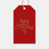 Vrolijk Kerstfeest Rood Goud Geschenken uit de Keu Cadeaulabel (Achterkant)