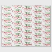 Vrolijk Kerstfeest Rood Groen Feestelijke Retro Ty Cadeaupapier (Vlak)