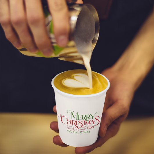 Vrolijk Kerstfeest Rood Groen Feestelijke Retro Ty Papieren Bekers