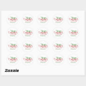 Vrolijk Kerstfeest Rood Groen Feestelijke Retro Ty Ronde Sticker (Vel)