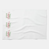 Vrolijk Kerstfeest Rood Groen Feestelijke Retro Ty Theedoek (Horizontaal)