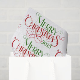 Vrolijk Kerstfeest Rood Groen Feestelijke Retro Ty Tissuepapier