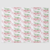 Vrolijk Kerstfeest Rood Groen Feestelijke Retro Ty Tissuepapier (Voorkant)