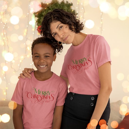 Vrolijk Kerstfeest Rood Groen Feestelijke Retro Ty Tri-Blend Shirt